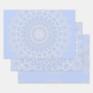 Periwinkle Mandala - Bora in Juniper Berry Wrapping Paper Sheet