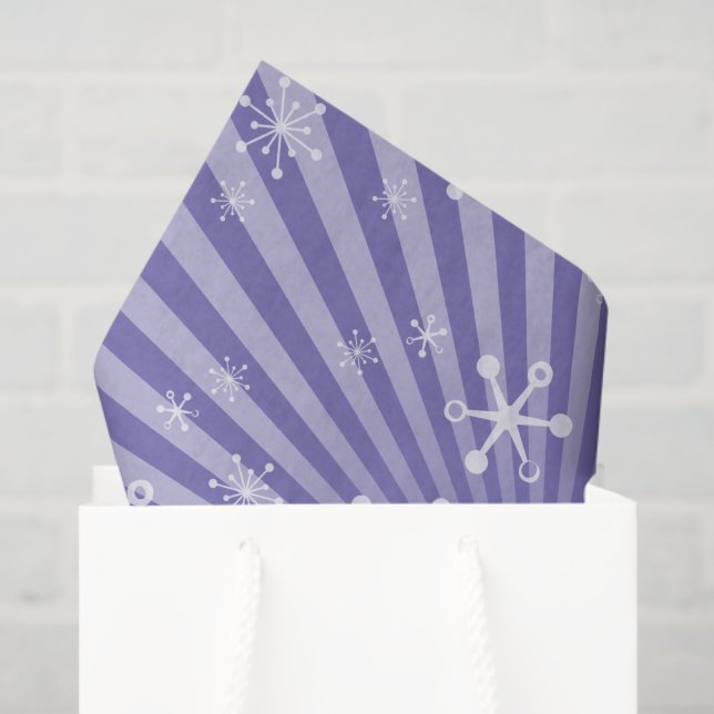 Periwinkle Modern Snowflakes Tissue Paper (Gift Bag)
