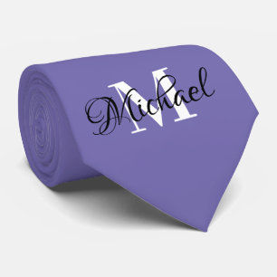 Periwinkle Monogramed Necktie