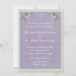 Periwinkle Morning Glories Wedding Invitation