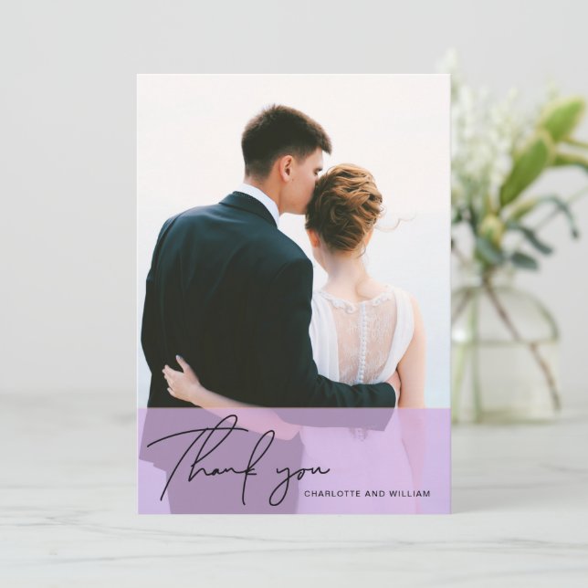 Periwinkle Opaque | Thank You Wedding Day Card (Standing Front)