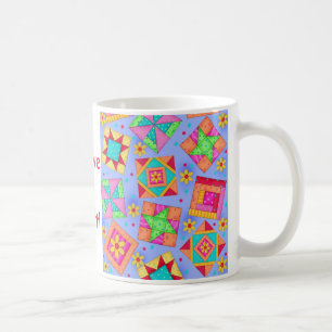 Periwinkle Patchwork Quilt Mug