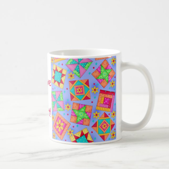 Periwinkle Patchwork Quilt Mug (Right)