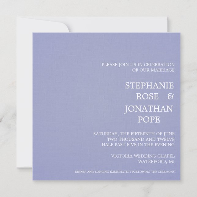Periwinkle Pattern wedding invitation (Front)