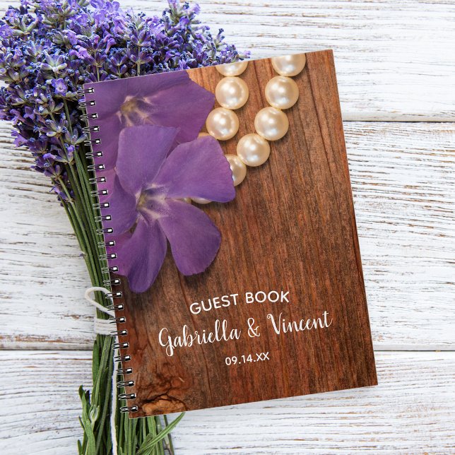 Periwinkle, Pearls and Barn Wood Country Wedding Notebook (Creator Uploaded)