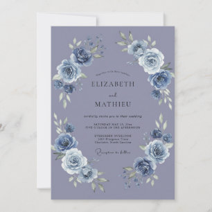 Periwinkle Peony Wedding Invitation