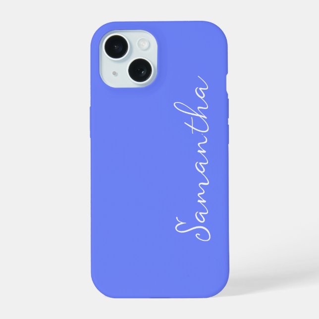 Periwinkle Personalised iPhone 15 Case (Back)