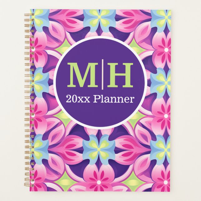 Periwinkle, Pink, and Lime Wild Planner (Front)
