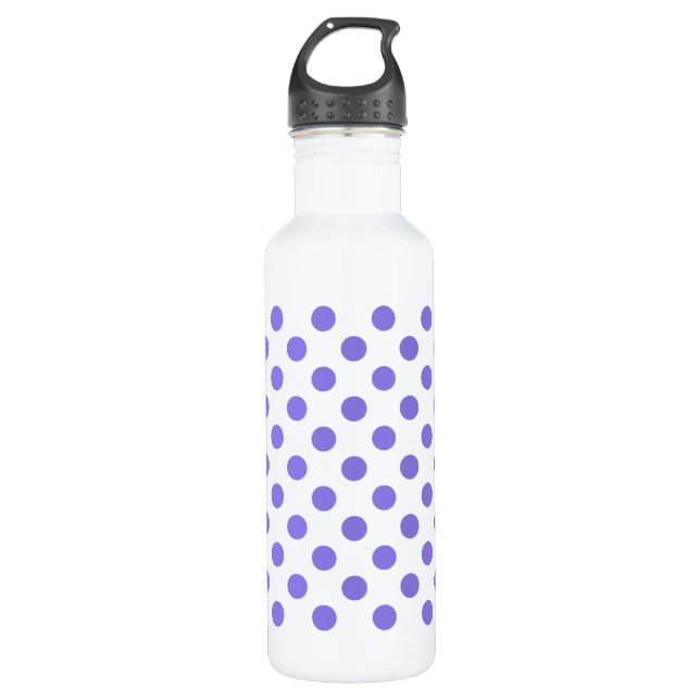 Periwinkle polka dots 710 ml water bottle (Front)
