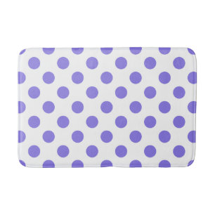 Periwinkle polka dots bath mat