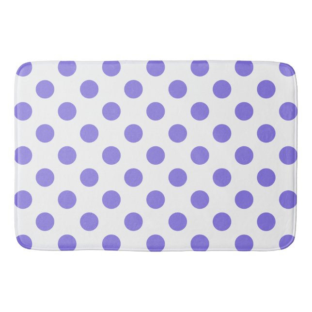 Periwinkle polka dots bath mat (Front)