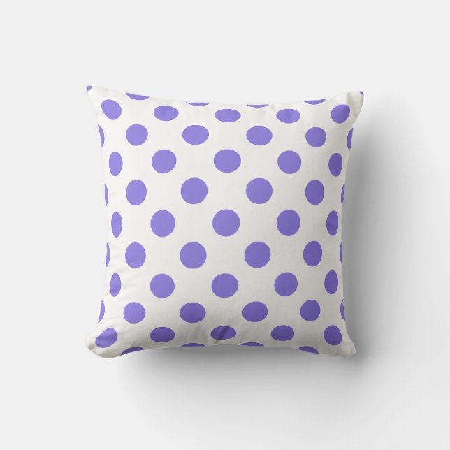 Periwinkle polka dots cushion (Front)