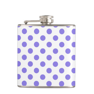Periwinkle polka dots hip flask