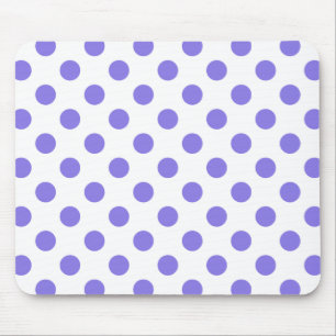 Periwinkle polka dots mouse pad