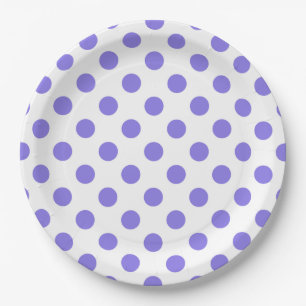 Periwinkle polka dots paper plate