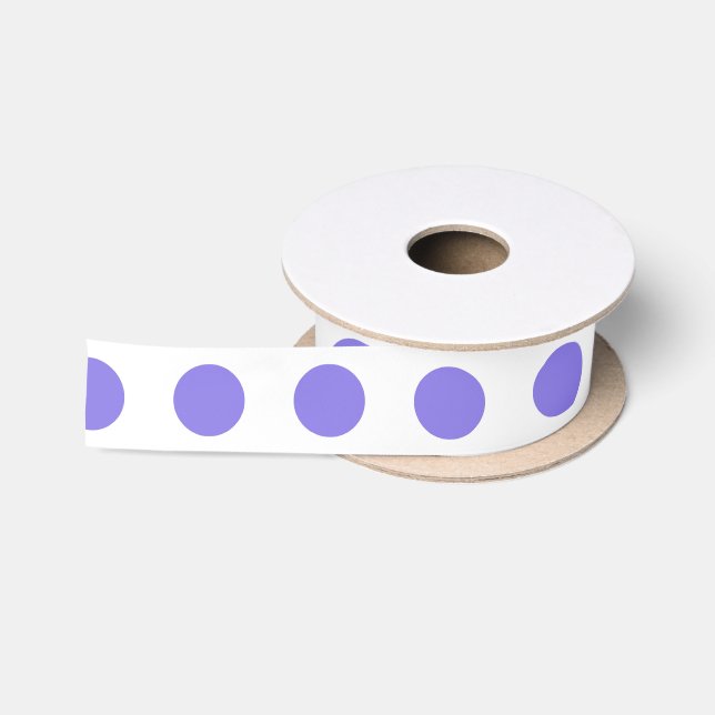 Periwinkle polka dots satin ribbon (Spool)