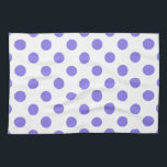 Periwinkle polka dots tea towel<br><div class="desc">Periwinkle polka dots on white background</div>