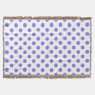Periwinkle polka dots throw blanket