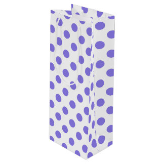 Periwinkle polka dots wine gift bag