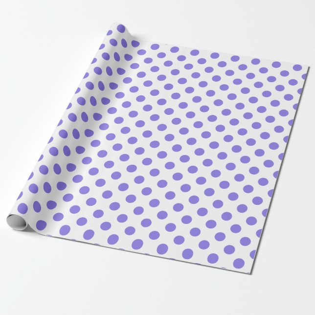 Periwinkle polka dots wrapping paper (Unrolled)