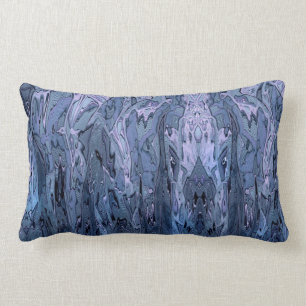 Periwinkle Purple Blue Abstract Art Lumbar Cushion