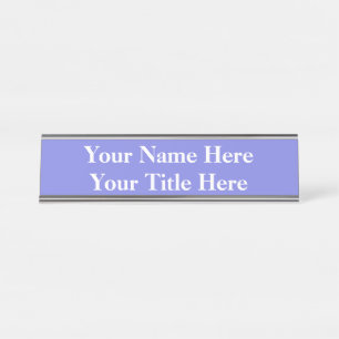 Periwinkle Purple Desk Name Plate