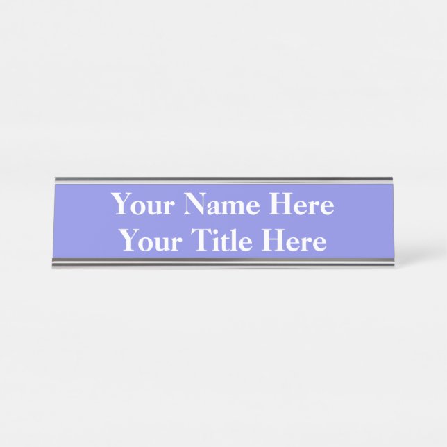 Periwinkle Purple Desk Name Plate (Front)