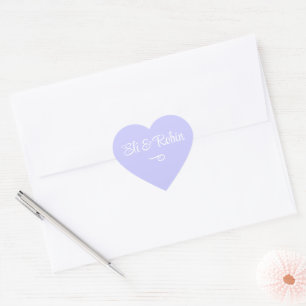 Periwinkle Purple Personalised Heart Sticker