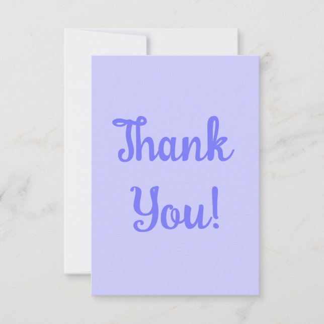 Periwinkle Purple Solid Thank You Card (Front)