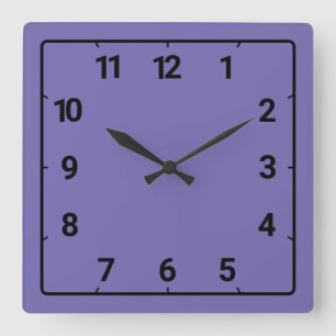 Periwinkle purple square wall clock