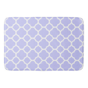 Periwinkle Quatrefoil Pattern Bath Mat