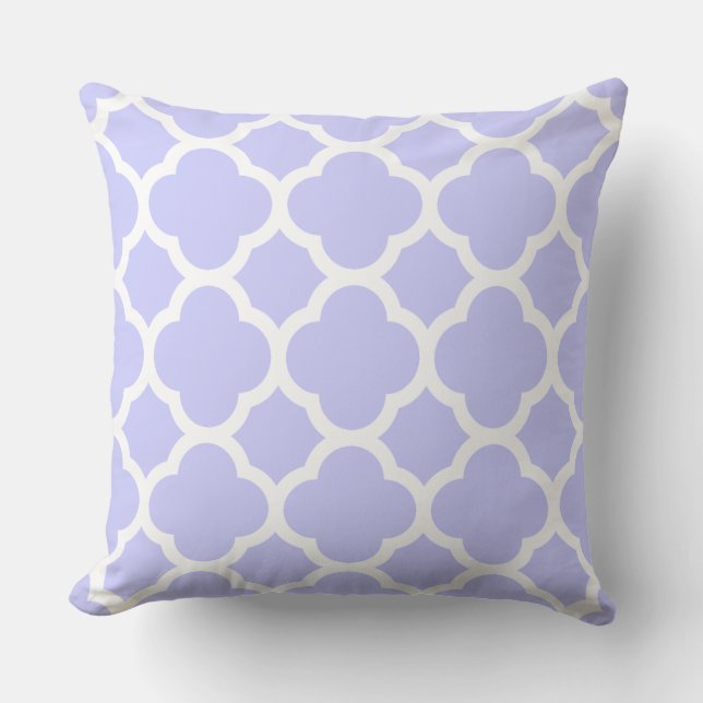 Periwinkle Quatrefoil Pattern Cushion (Front)