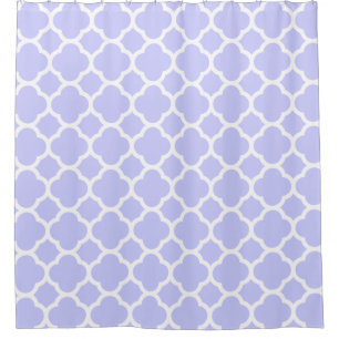 Periwinkle Quatrefoil Pattern Shower Curtain
