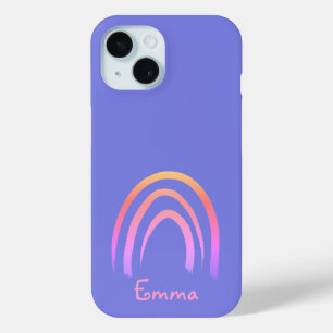 Periwinkle Rainbow Personalised iPhone 15 Case