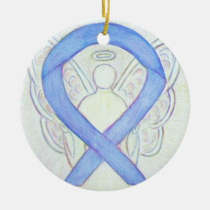 Periwinkle Ribbon Angel Custom Art Ornaments
