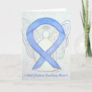 Periwinkle Ribbon Angel Custom Greeting Card