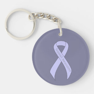 Periwinkle Ribbon Support Awareness Key Ring
