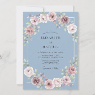 Periwinkle Serene Spring Wedding Invitation