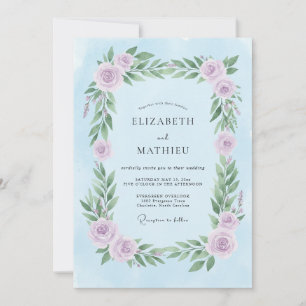 Periwinkle Soft Bloom Wedding Invitation