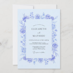 Periwinkle Soft Botanical Wedding Invitation