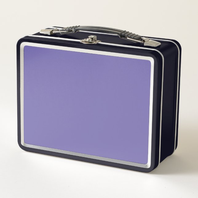 Periwinkle Solid Colour Metal Lunch Box (Front)