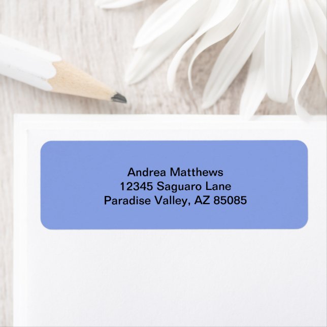 Periwinkle Solid Colour Return Address Label (Insitu)