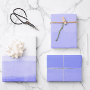 Periwinkle Watercolor Abstract Wrapping Paper Sheet