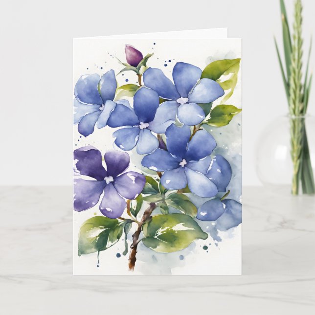 Periwinkle - Watercolor flowers Card (Front)