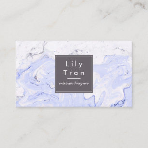 Periwinkle Watercolor Marble Business Card