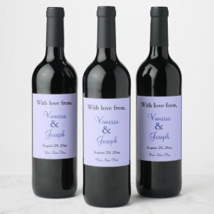 Periwinkle Wedding Thank You Favours Wine Label