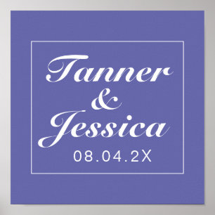 Periwinkle & White Minimalist Wedding Sign Print
