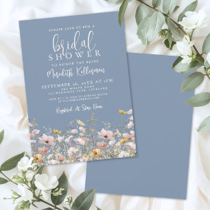 Periwinkle Wildflower Bridal Shower Invitation