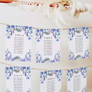 Periwinkle Wildflower Floral Wedding Seating Cards