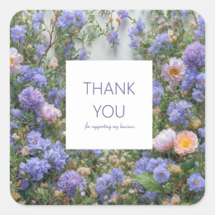 Periwinkle Wildflower Meadow Thank You Sticker